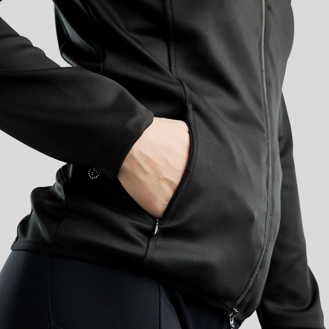 MONTAR MOBLAIR FULL ZIP SOFTSHELL GUN METAL CRYSTAL LOGO - BLACK - 4