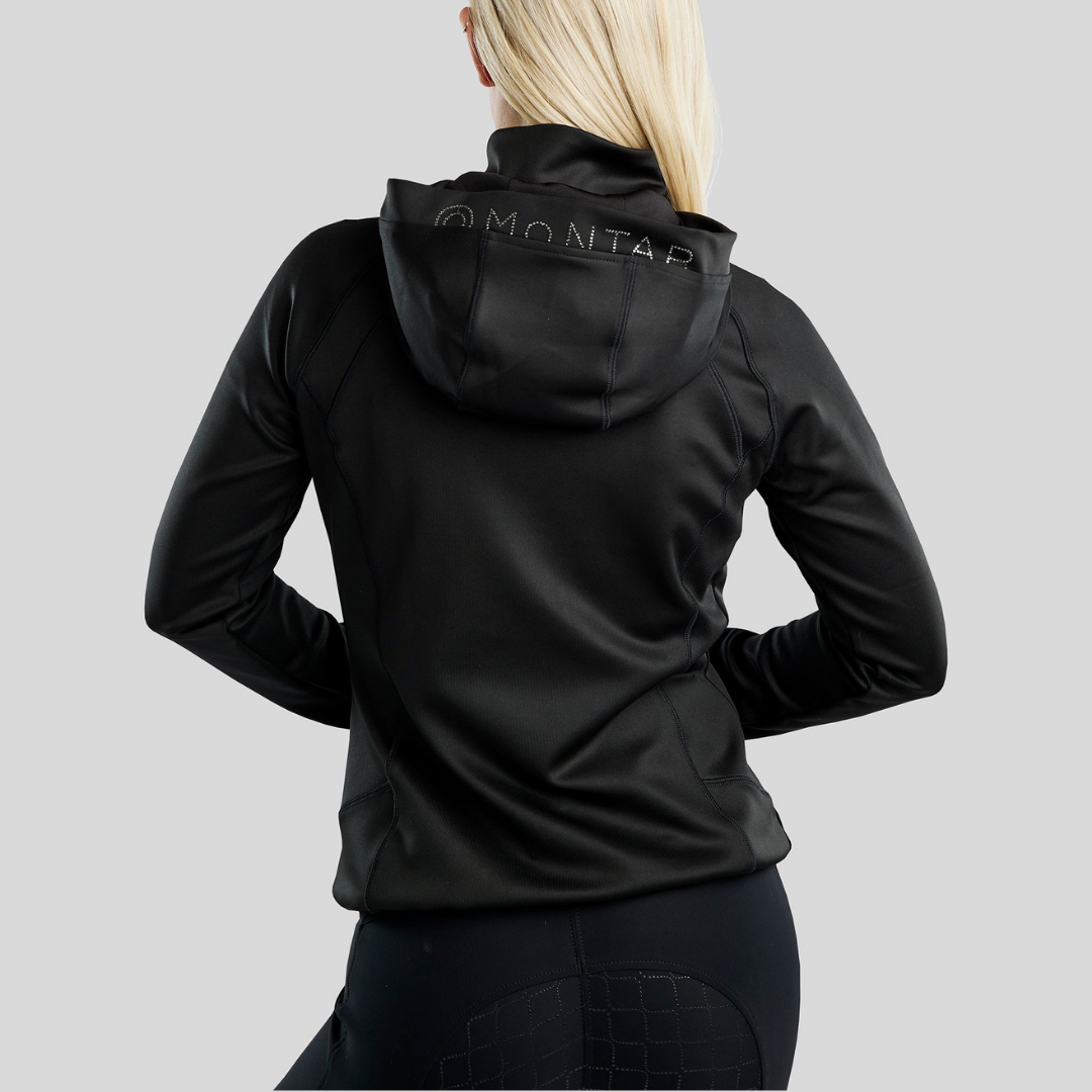 MONTAR MOBLAIR FULL ZIP SOFTSHELL GUN METAL CRYSTAL LOGO - BLACK - 2