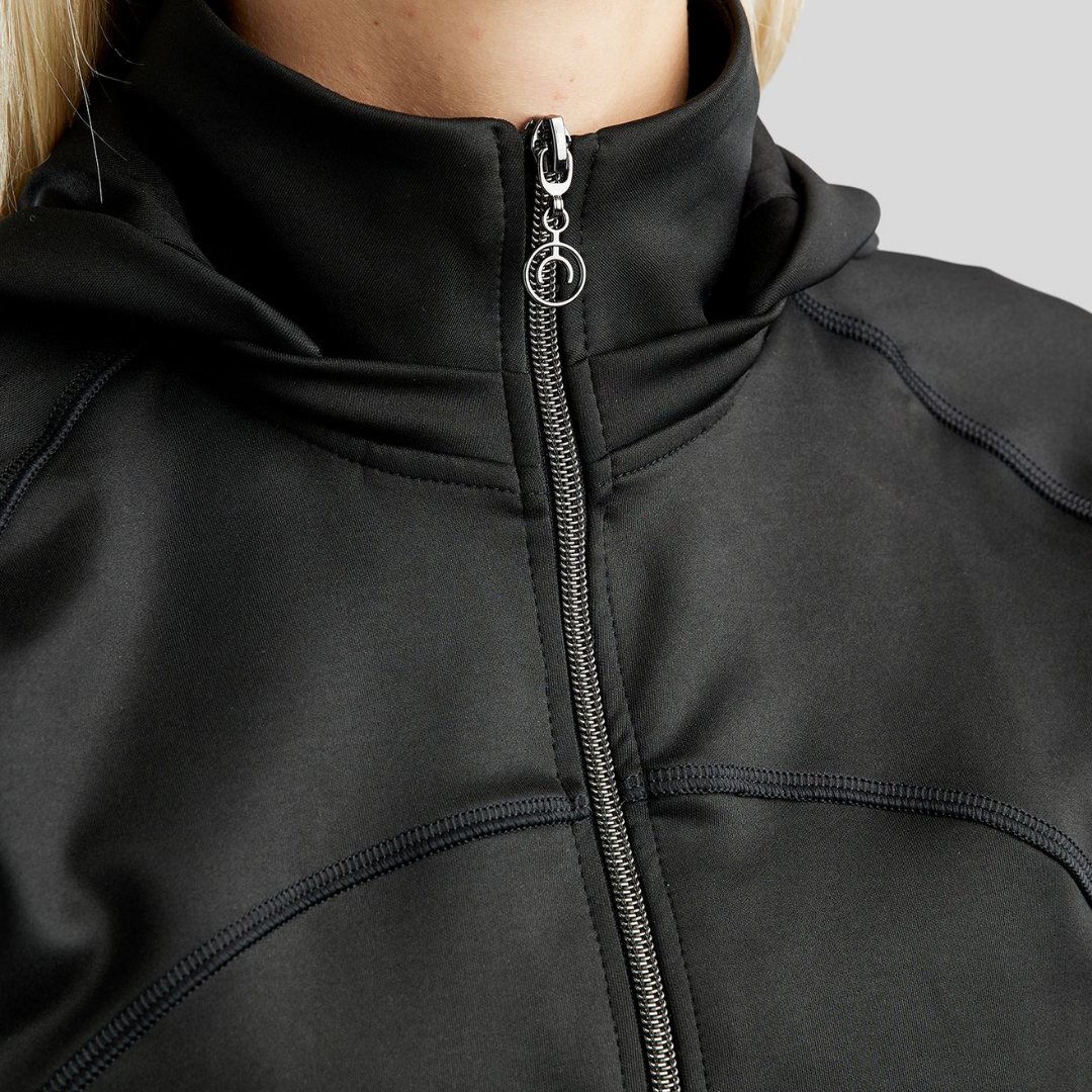 MONTAR MOBLAIR FULL ZIP SOFTSHELL GUN METAL CRYSTAL LOGO - BLACK - 3