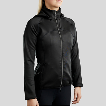 MONTAR MOBLAIR FULL ZIP SOFTSHELL GUN METAL CRYSTAL LOGO - BLACK