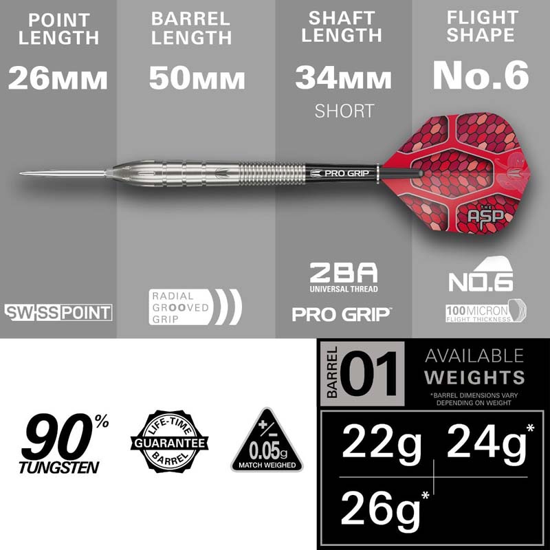 Target Nathan Aspinall GEN1 Swiss Point 90% 22g - 3