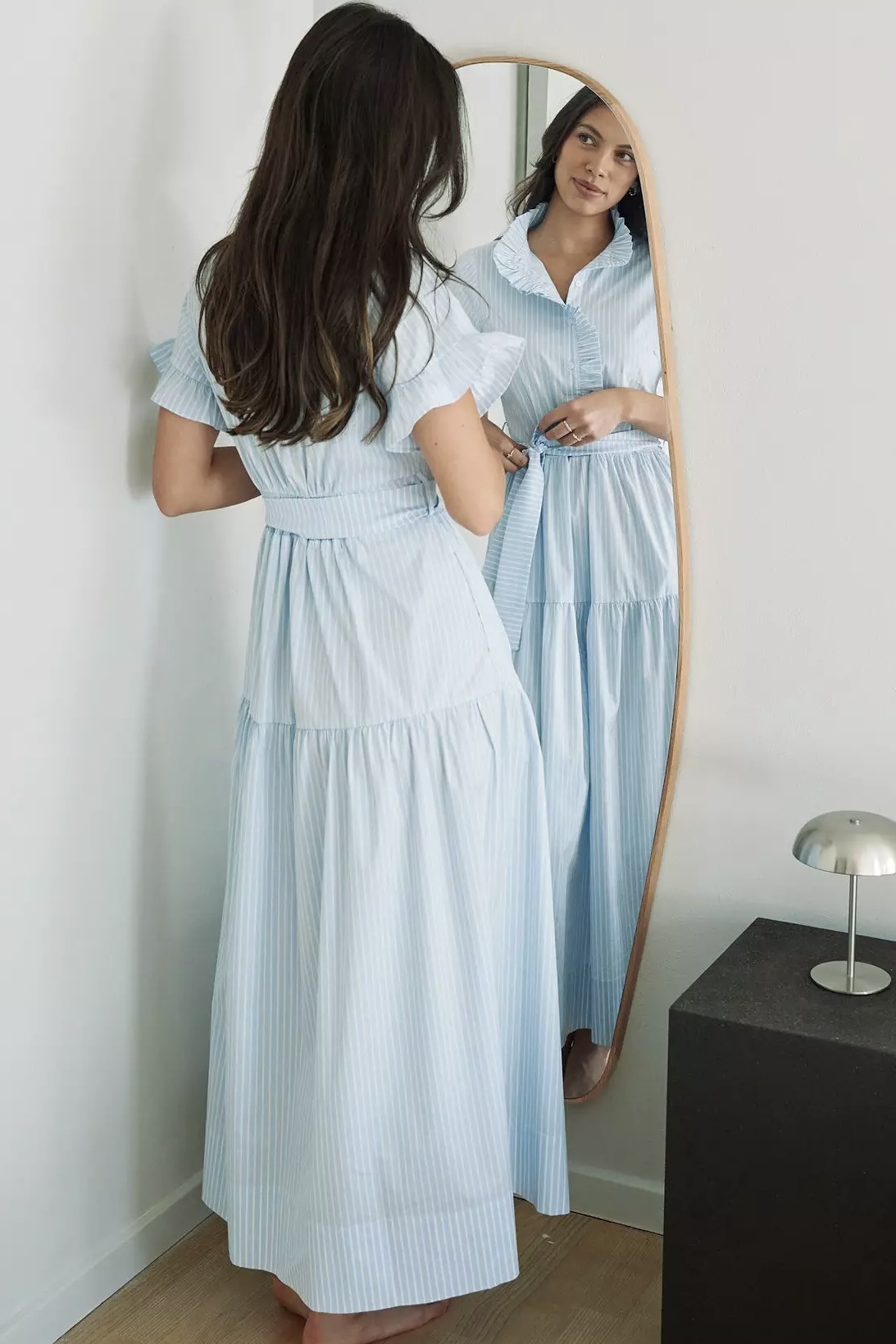 Neo Noir  - Nellie Soft Stripe Dress Light Blue - 6