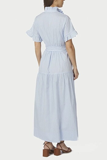 Neo Noir  - Nellie Soft Stripe Dress Light Blue