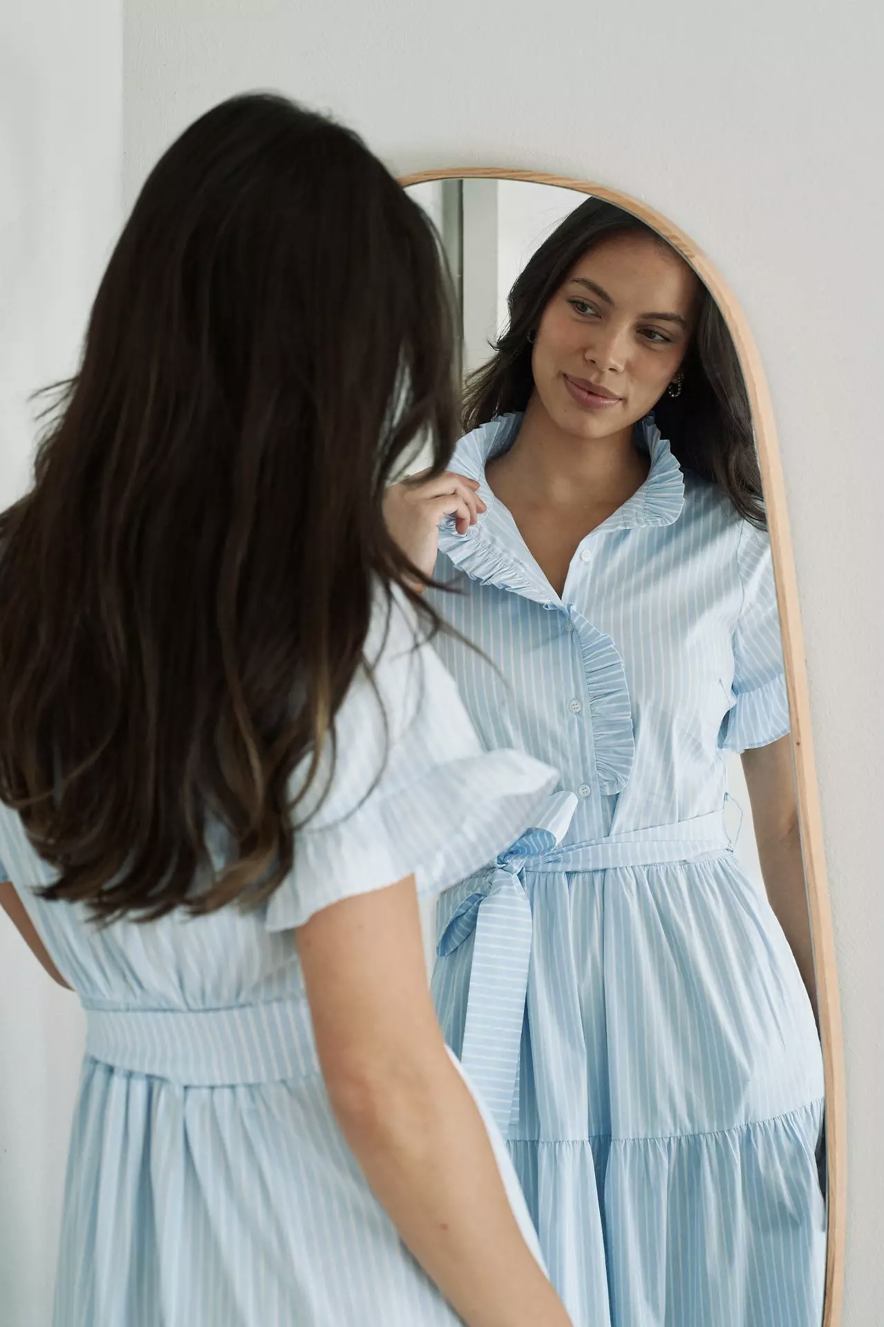 Neo Noir  - Nellie Soft Stripe Dress Light Blue - 5