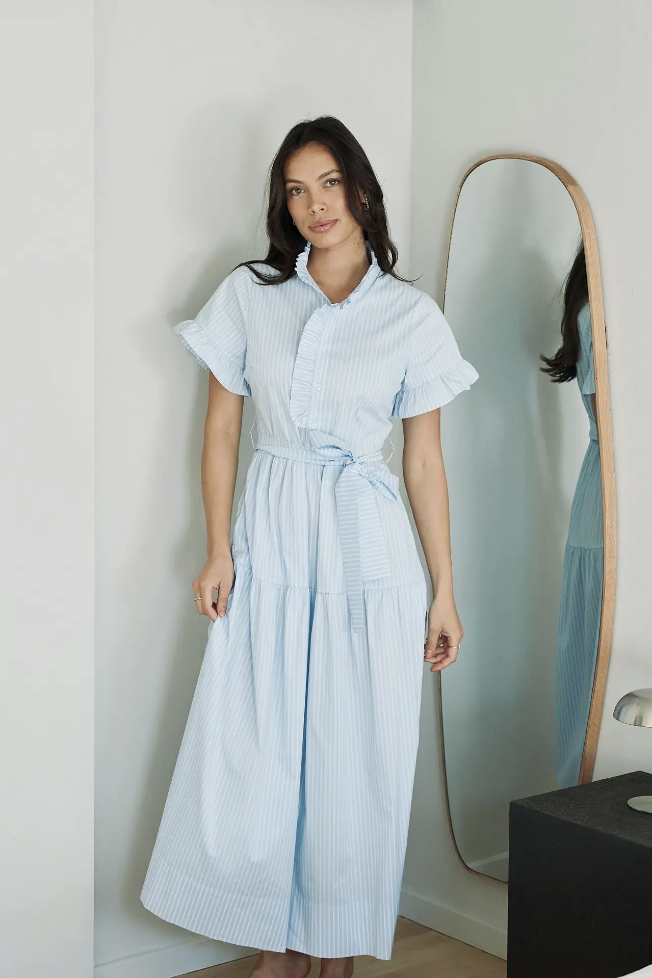 Neo Noir  - Nellie Soft Stripe Dress Light Blue - 4