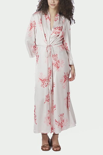 Neo Noir  - Shane Coral Wrap Dress  Coral