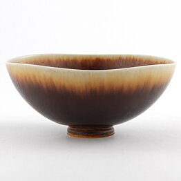 Berndt Friberg (1969) Unique Brown Haresfur Bowl 11 cm