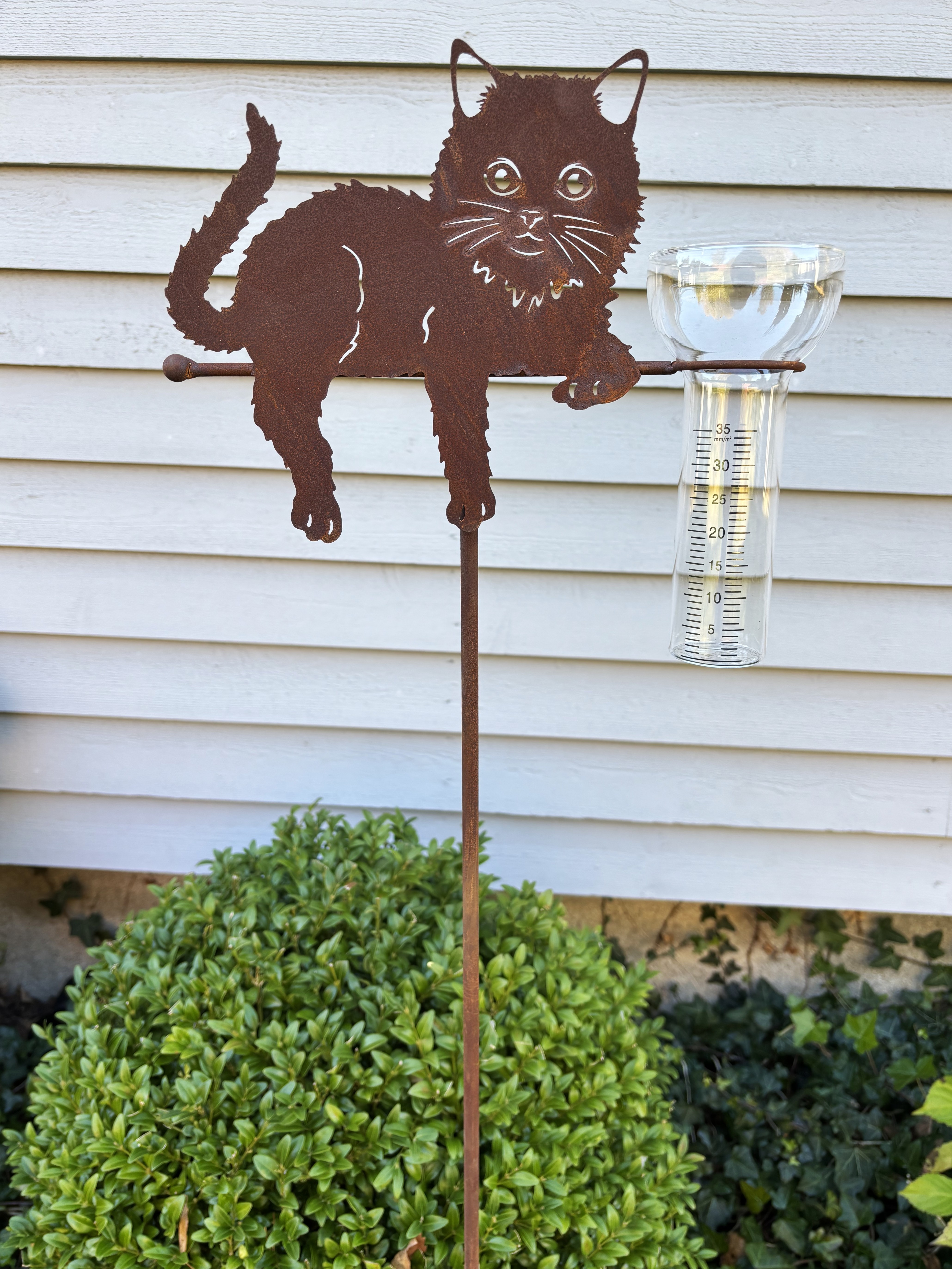 Regnmätare - Liggande Katt - Rost - 112x20 cm - 6