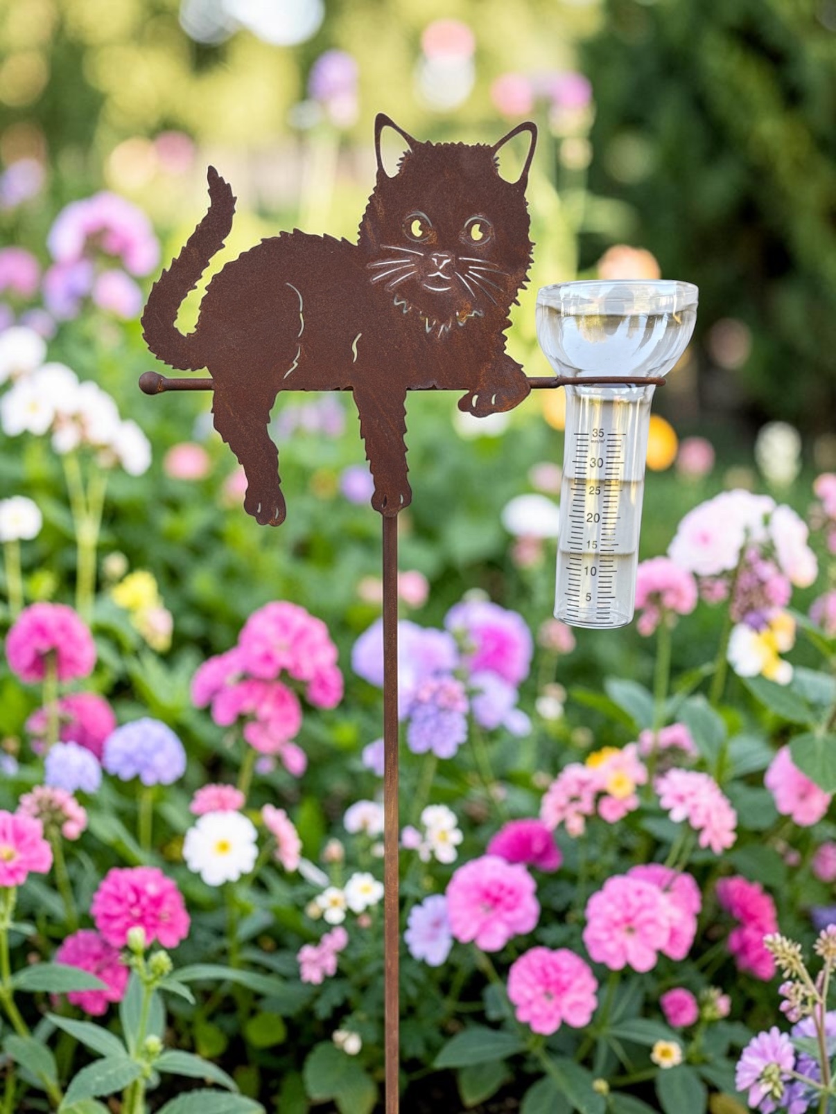 Regnmätare - Liggande Katt - Rost - 112x20 cm - 5