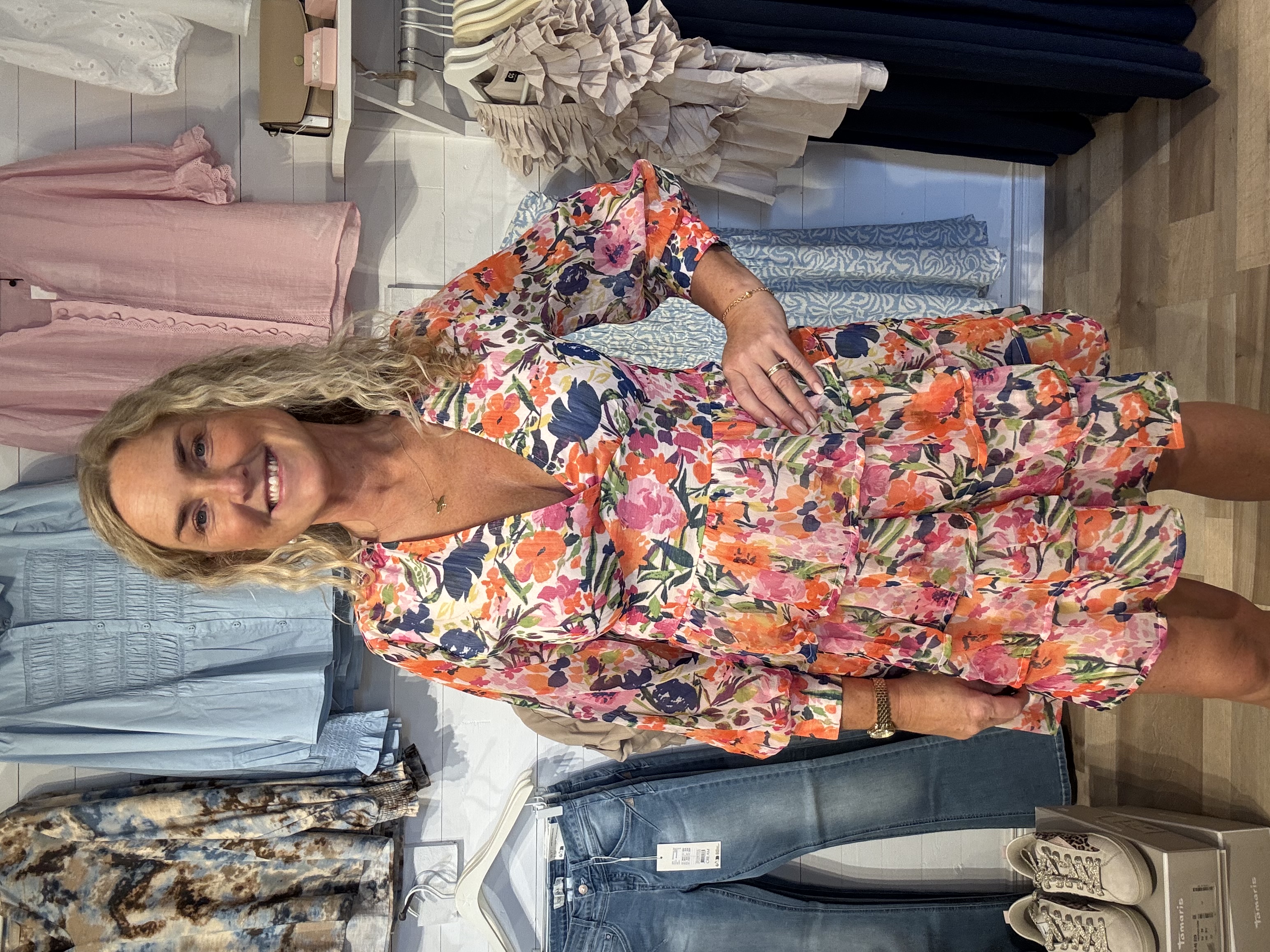 Vila Vimicha Layering Short Dress Misty Rose Flowers - 3
