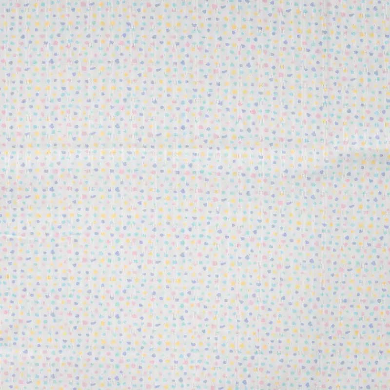 Tyg:  Cotton Fancy Dobby Digi Print - varmt vitt med prickar, krinklat bomullstyg 145 cm brett