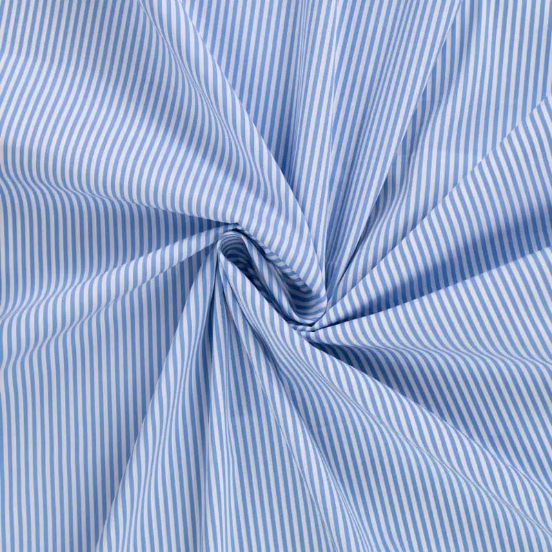 Tyg:  Fancy Stripe - Tunnt, blå/vit, randigt bomullstyg, ca 140 cm brett - 2