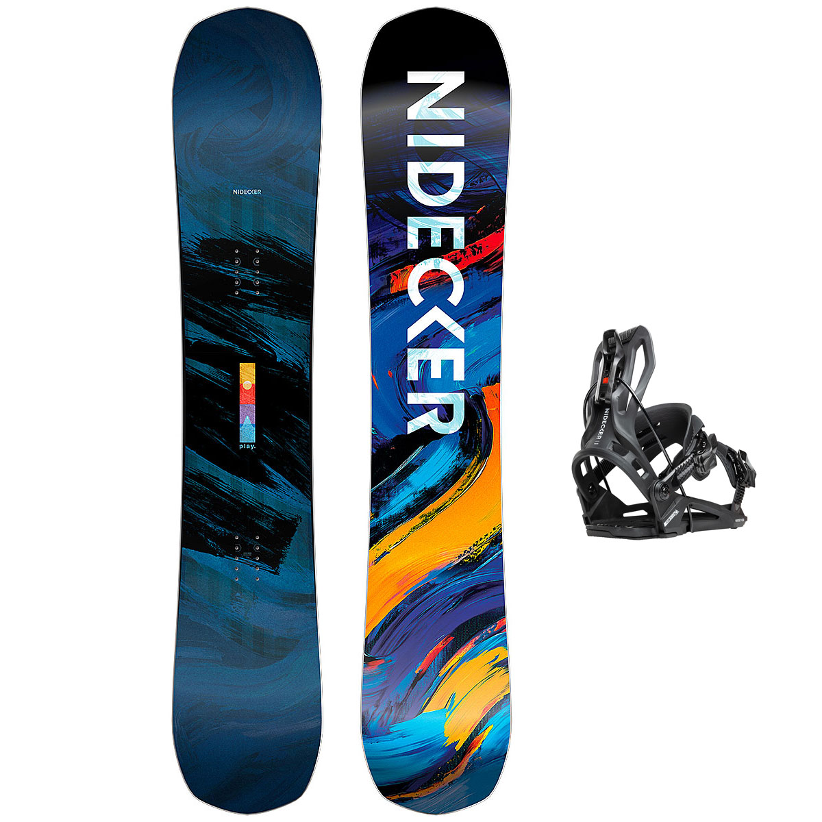 Nidecker Snowboard Set - Play 156 + Flow Nexus Black L