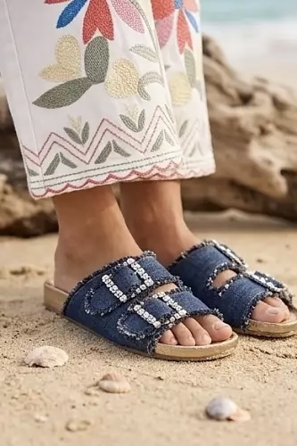 Qnuz - Boheme Jeans w Embrodery White - 4