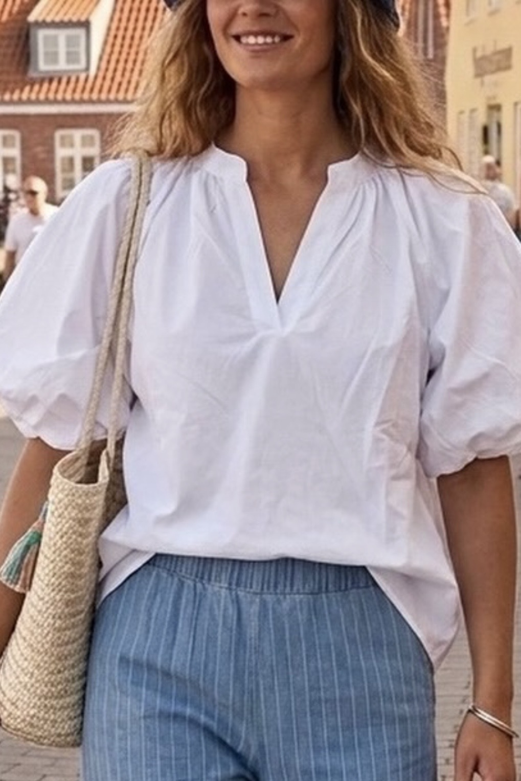 Qnuz - Blouse w Ballon Sleeves White