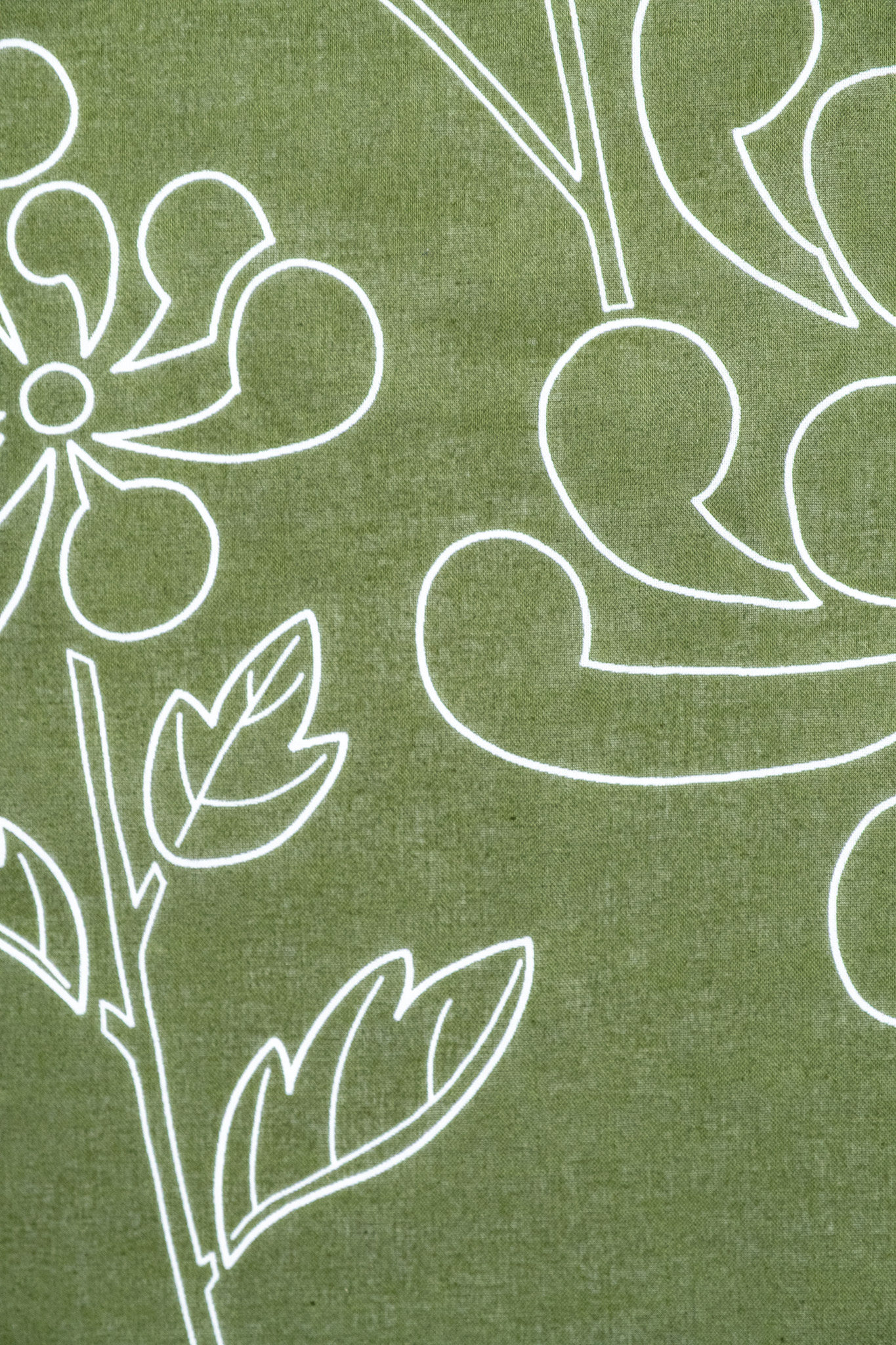 Kobashi Studio - Japanese Chrysanthemum Bandana Olive Green “Miru-Iro” - 4