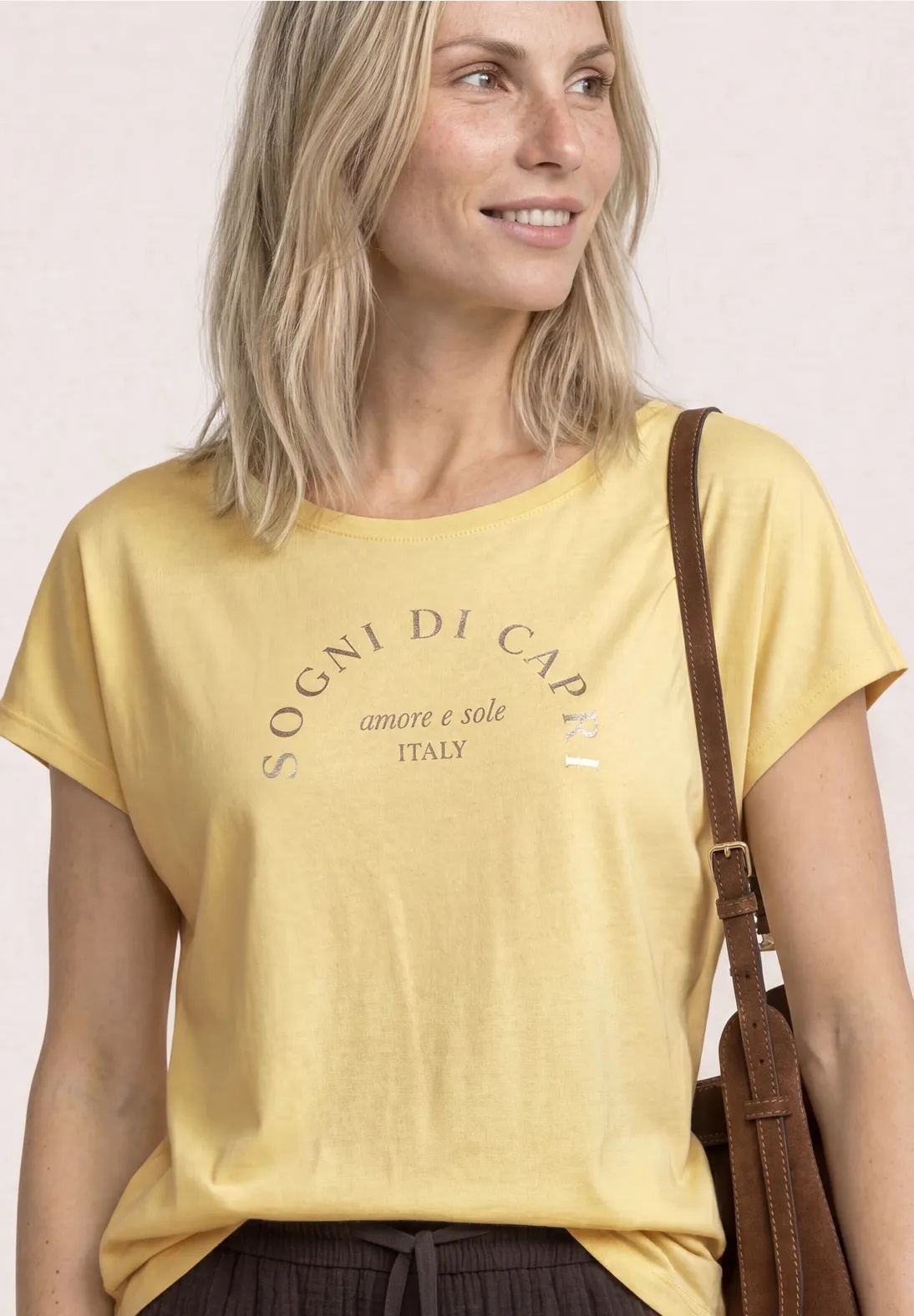 EOS Foil Partprint Shirt - Soft Yellow -Street One