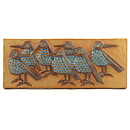 Marianne Starck (1960s) Rectangular Wall Plaque with Brown/Turquoise Birds Motif 40 cm