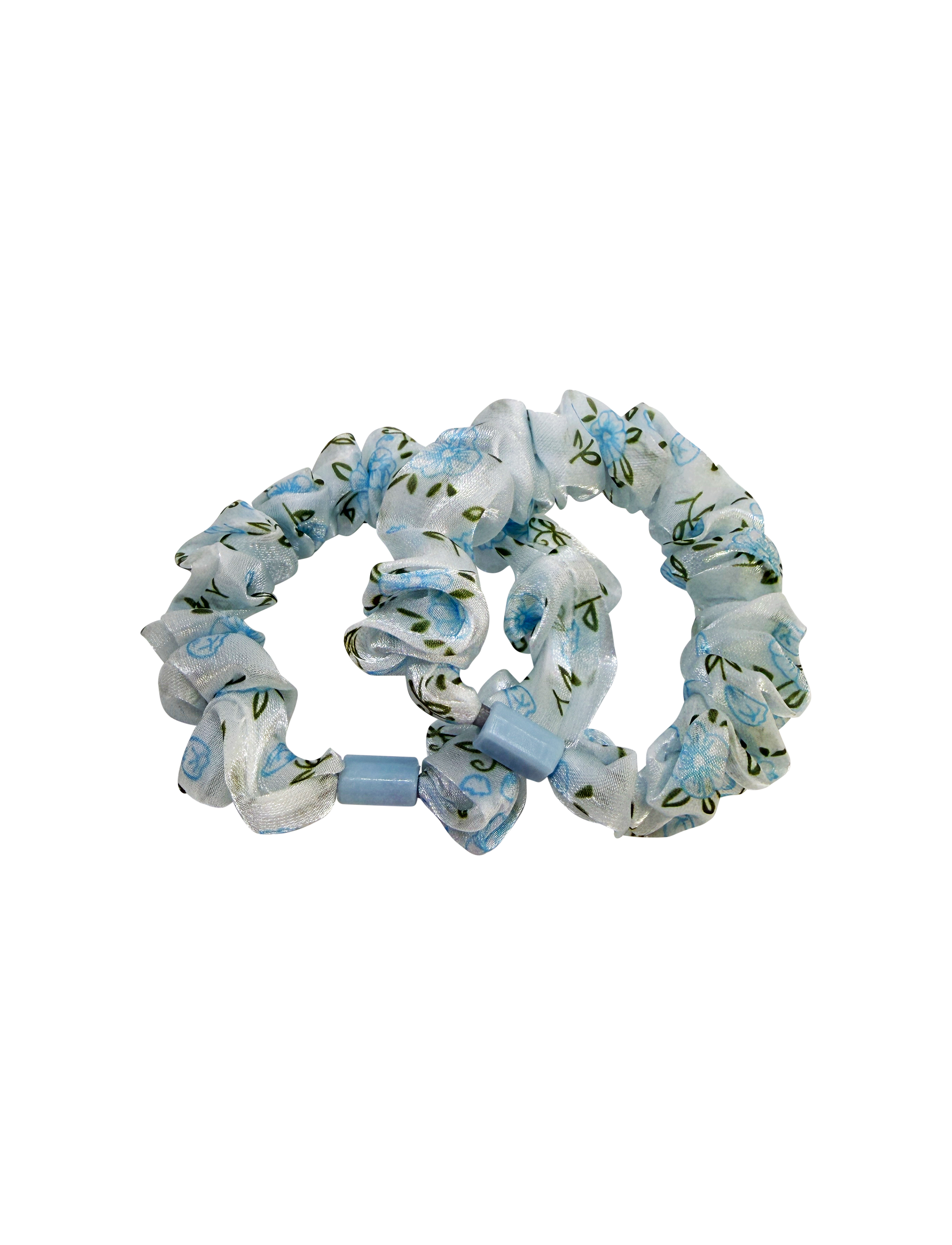 ALBA PATTERN SCRUNCHIE LIGHT BLUE 2 PCS