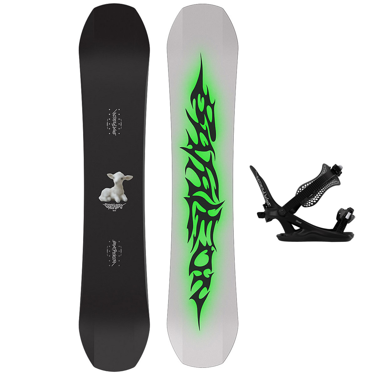 Bataleon Snowboard Set - Mens Stereo 158 + Ghost FASE Black M