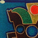 Josef Simon (1960s) Colorful Wall Plaque with Horse Motif 33 cm