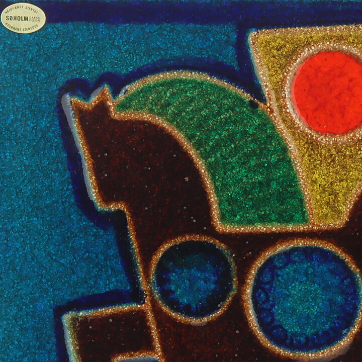 Josef Simon (1960s) Colorful Wall Plaque with Horse Motif 33 cm
