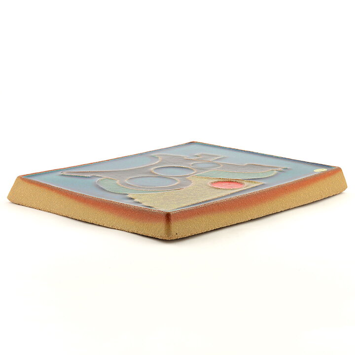 Josef Simon (1960s) Colorful Wall Plaque with Horse Motif 33 cm