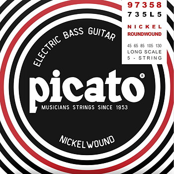 Picato Nickel Roundwound Bass Strings 045-130 (5-string)