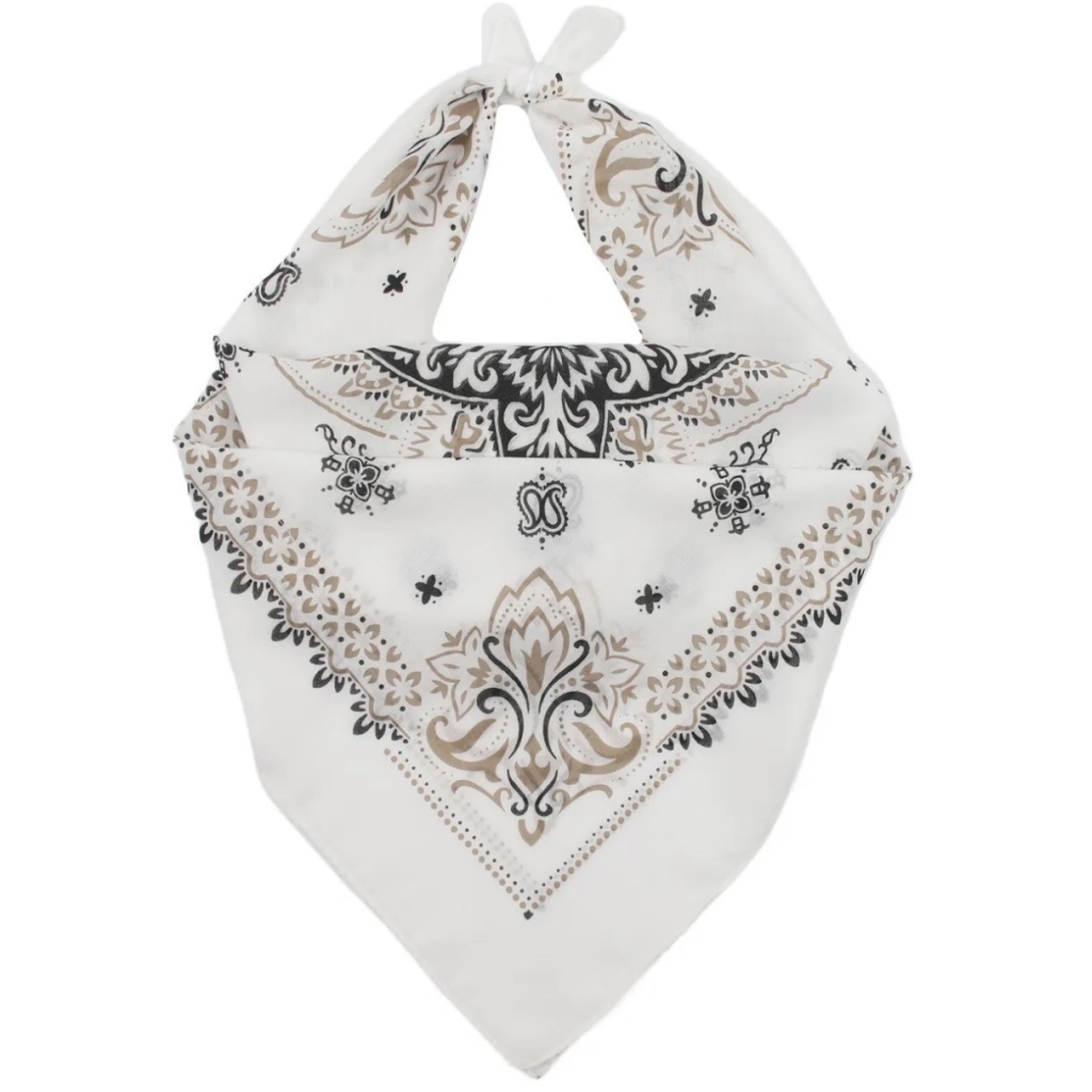 Qnuz - Paisley Scarf  White