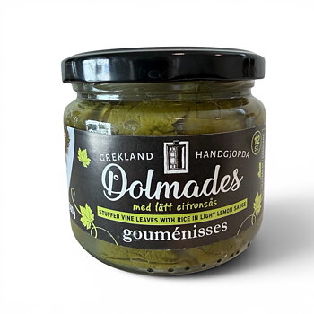 Dolmades med lätt citronsås – Handgjorda grekiska vinbladsdolmar 300g