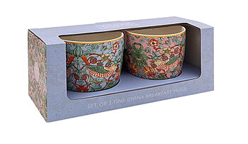 William Morris Strawberry Thief Mix - 2-pack frukostmuggar i presentkartong