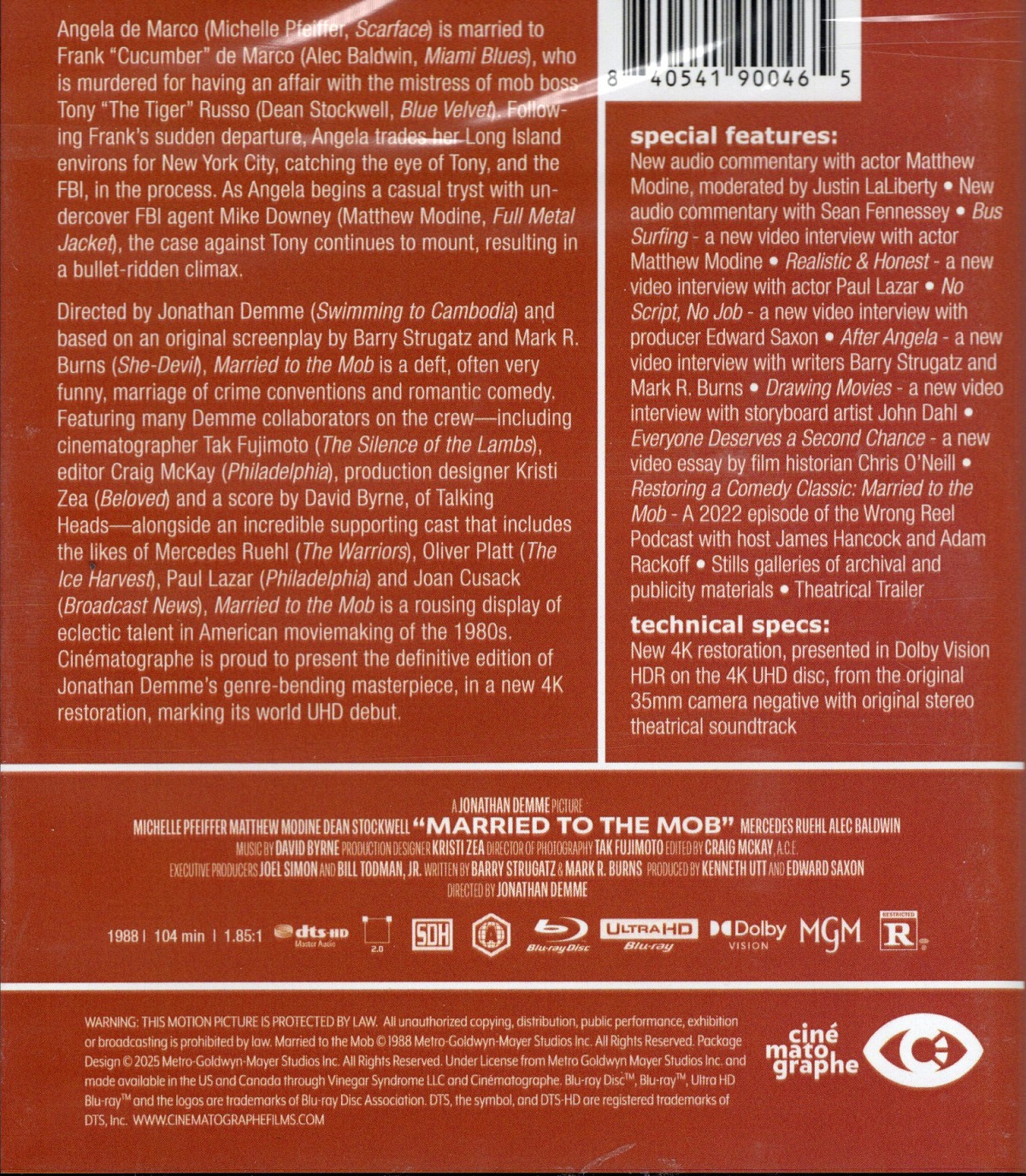 Married To the Mob (ej svensk text) (4K Ultra HD + Blu-ray) - 2