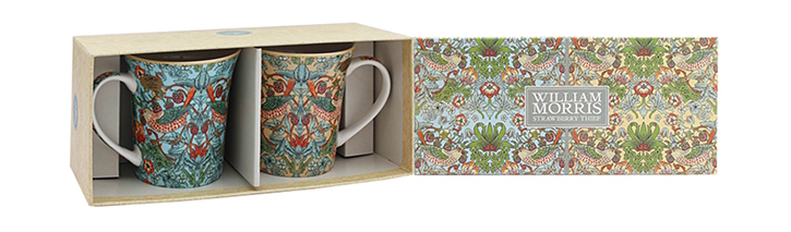 William Morris Strawberry Thief Mix - 2-pack muggar i presentkartong - 2