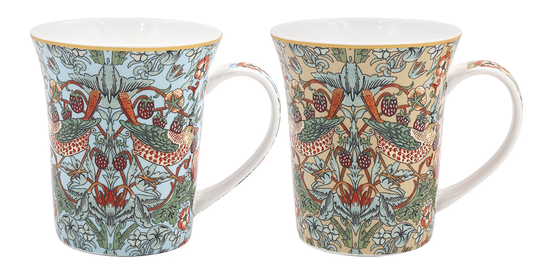 William Morris Strawberry Thief Mix - 2-pack muggar i presentkartong