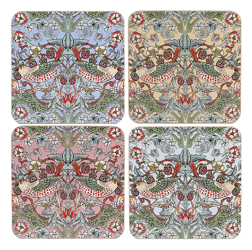 William Morris Strawberry Thief Mix - Glasunderlägg 4-pack