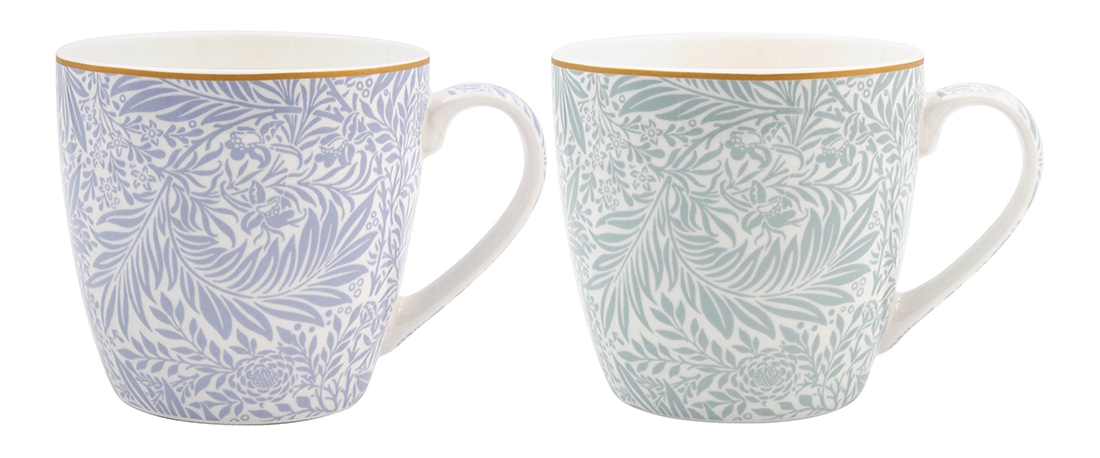 William Morris Larkspur Mix - 2-pack frukostmuggar i presentkartong