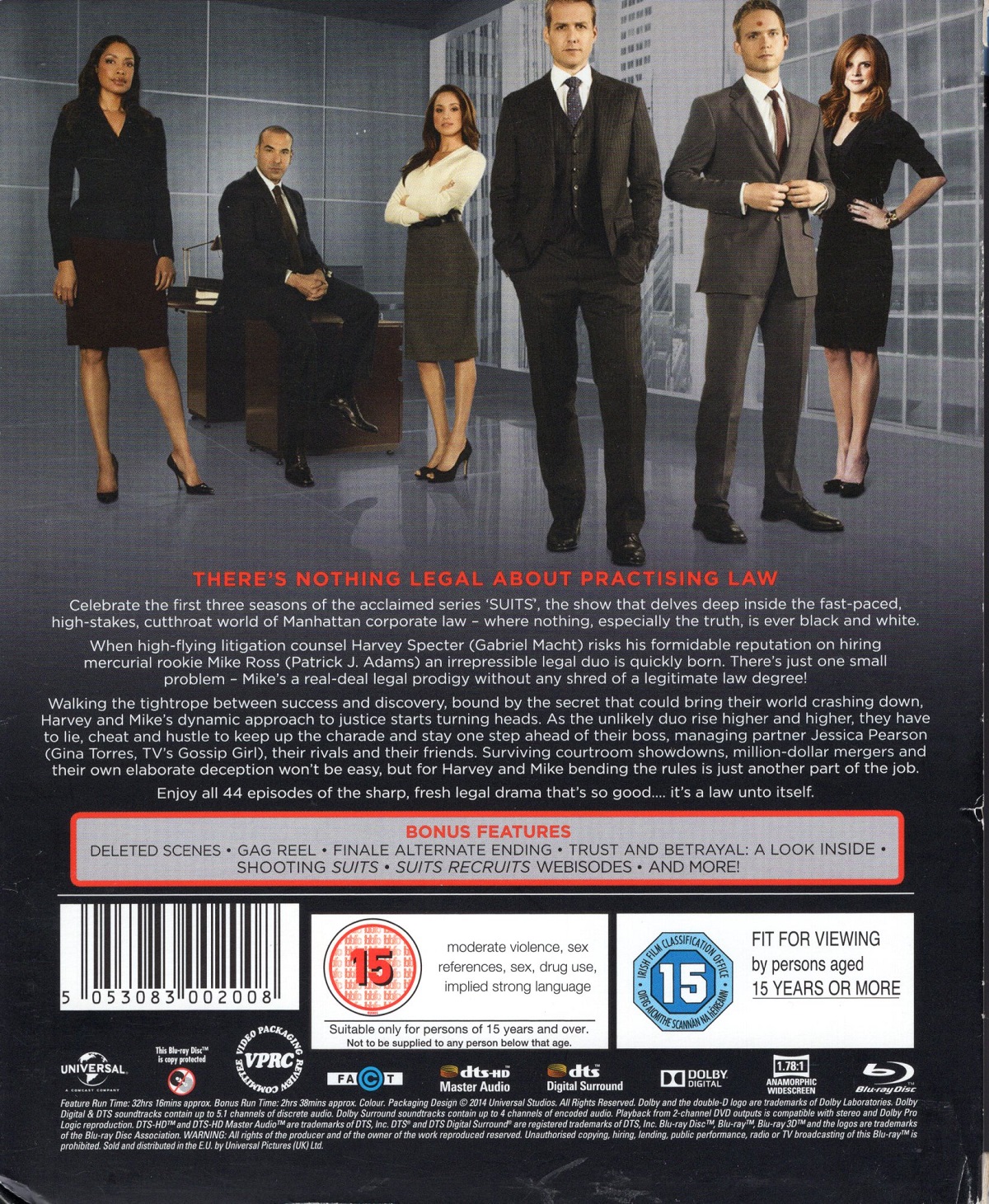 Suits - Seasons 1 - 3 (ej svensk text) (Pappfodral är lite skadat) (Blu-ray) (Begagnad) - 2