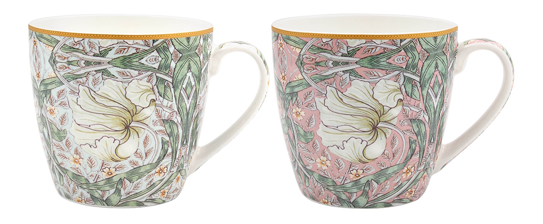 William Morris Pimpernel Mix - 2-pack frukostmuggar i presentkartong