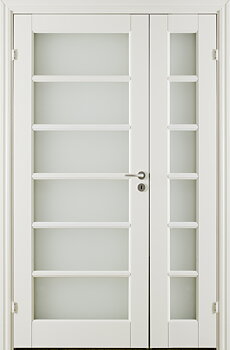 Pardörr ODEN 1 Vit SG6 bred+smal