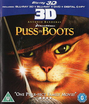 Puss In Boots (Blu-ray har ej svensk text / tal) (Real 3D + Blu-ray) (Begagnad)