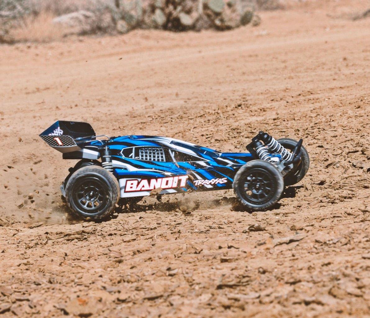 Traxxas Bandit 2WD 1/10 RTR TQ EHD Blue-X USB-C Laddare/ 7 cell NiMH 3000mAh - 5