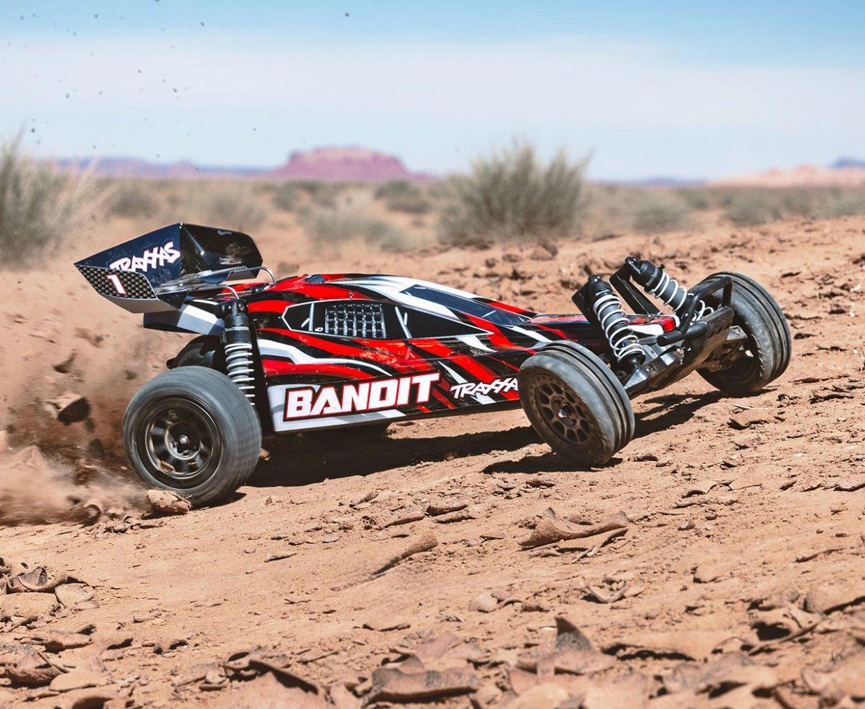 Traxxas Bandit 2WD 1/10 RTR TQ EHD Red-X USB-C Laddare/ 7 cell NiMH 3000mAh - 8