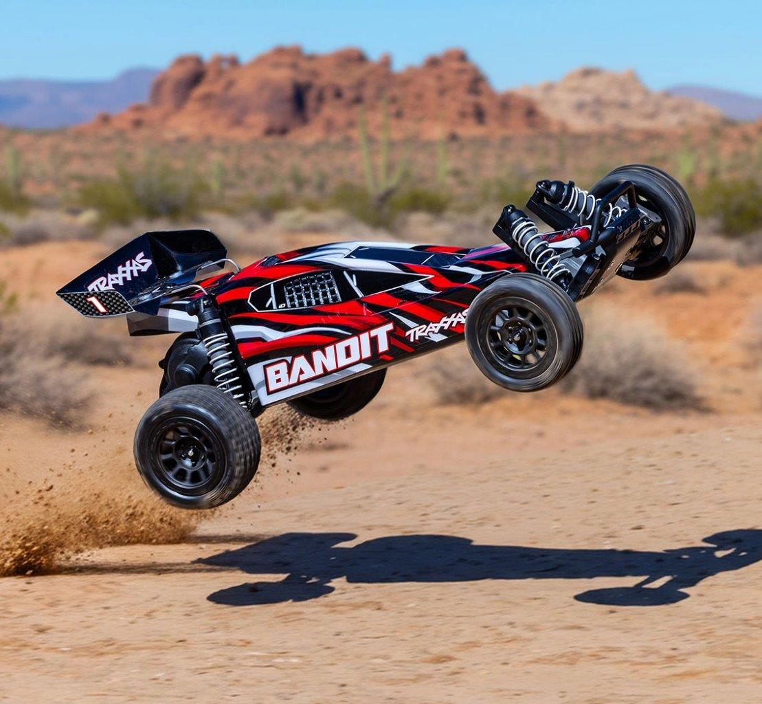 Traxxas Bandit 2WD 1/10 RTR TQ EHD Red-X USB-C Laddare/ 7 cell NiMH 3000mAh - 6