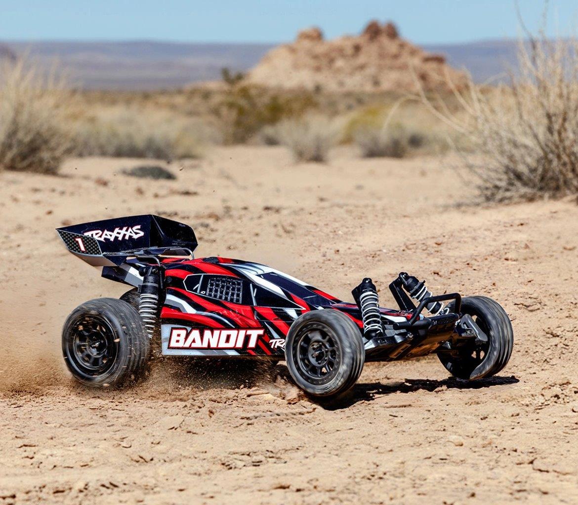 Traxxas Bandit 2WD 1/10 RTR TQ EHD Red-X USB-C Laddare/ 7 cell NiMH 3000mAh - 7