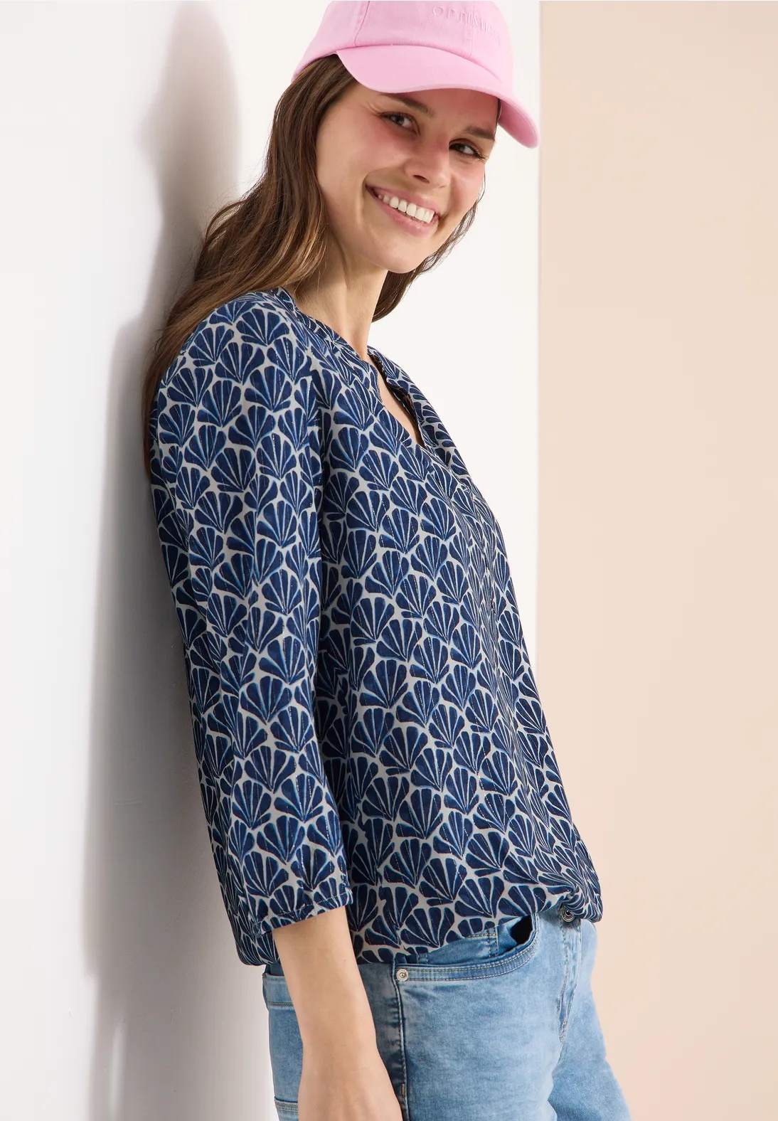 AOP Lurex Blouse - Universal Blue - Cecil
