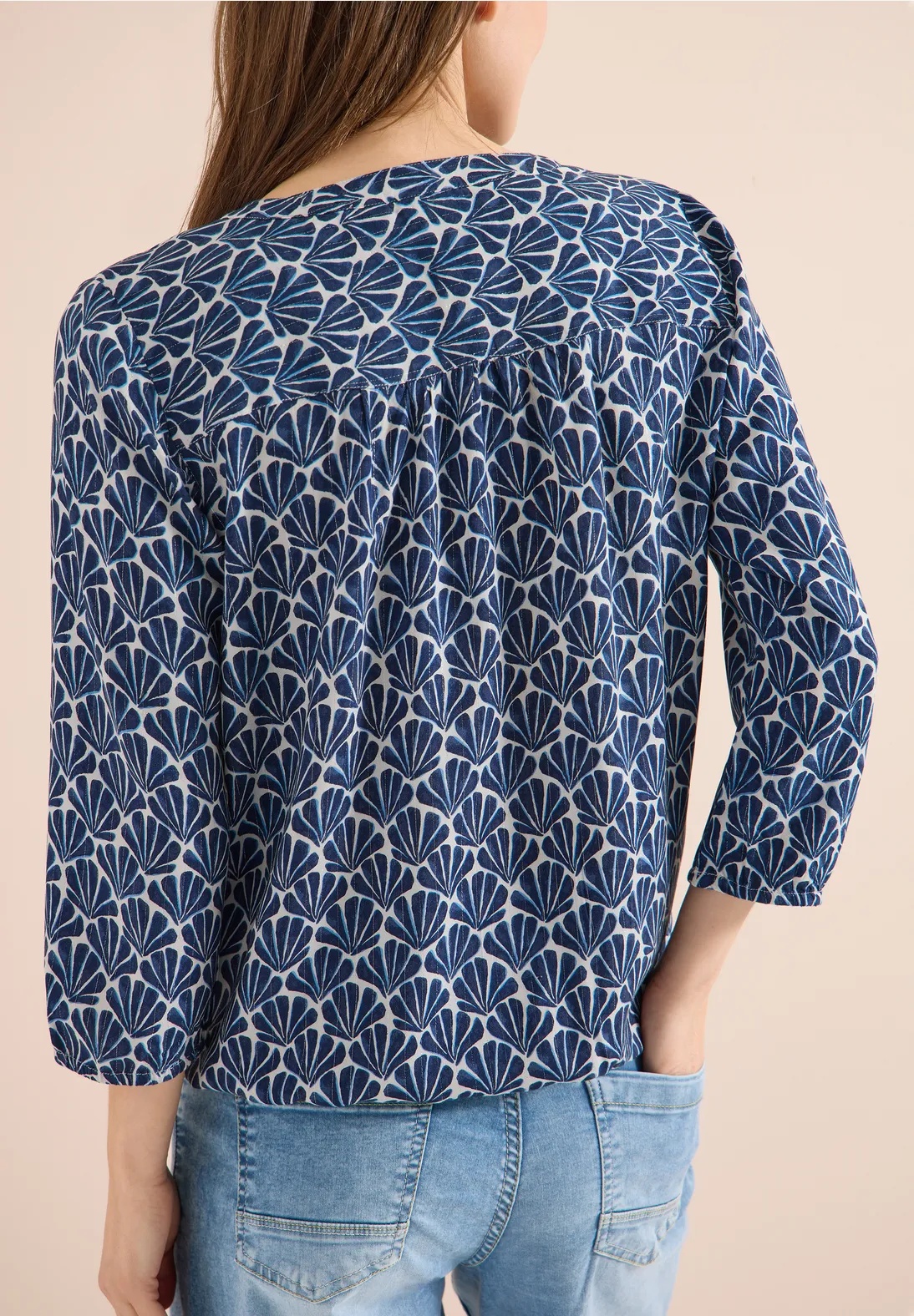 AOP Lurex Blouse - Universal Blue - Cecil - 4