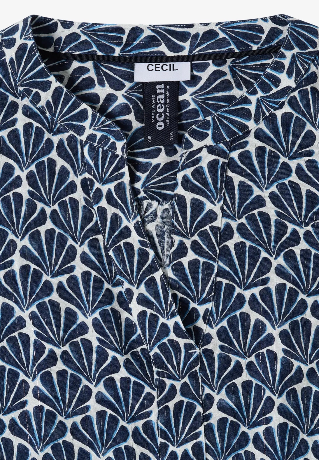 AOP Lurex Blouse - Universal Blue - Cecil - 5