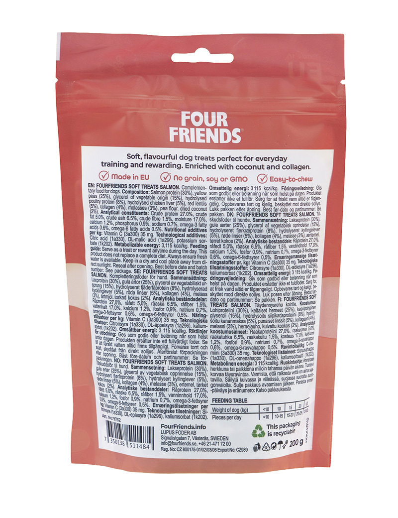 Four Friends Soft Treats Salmon 200g - 2