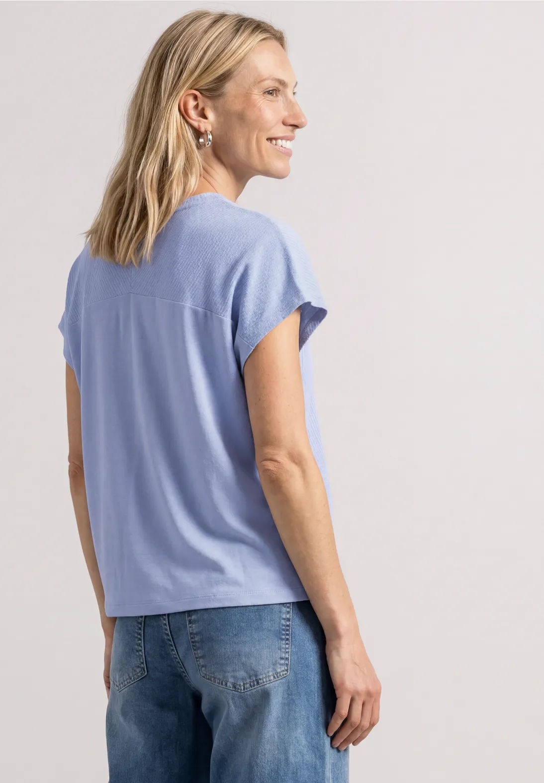 Structure Mix Shirt - Cashmere Blue - Street One - 3