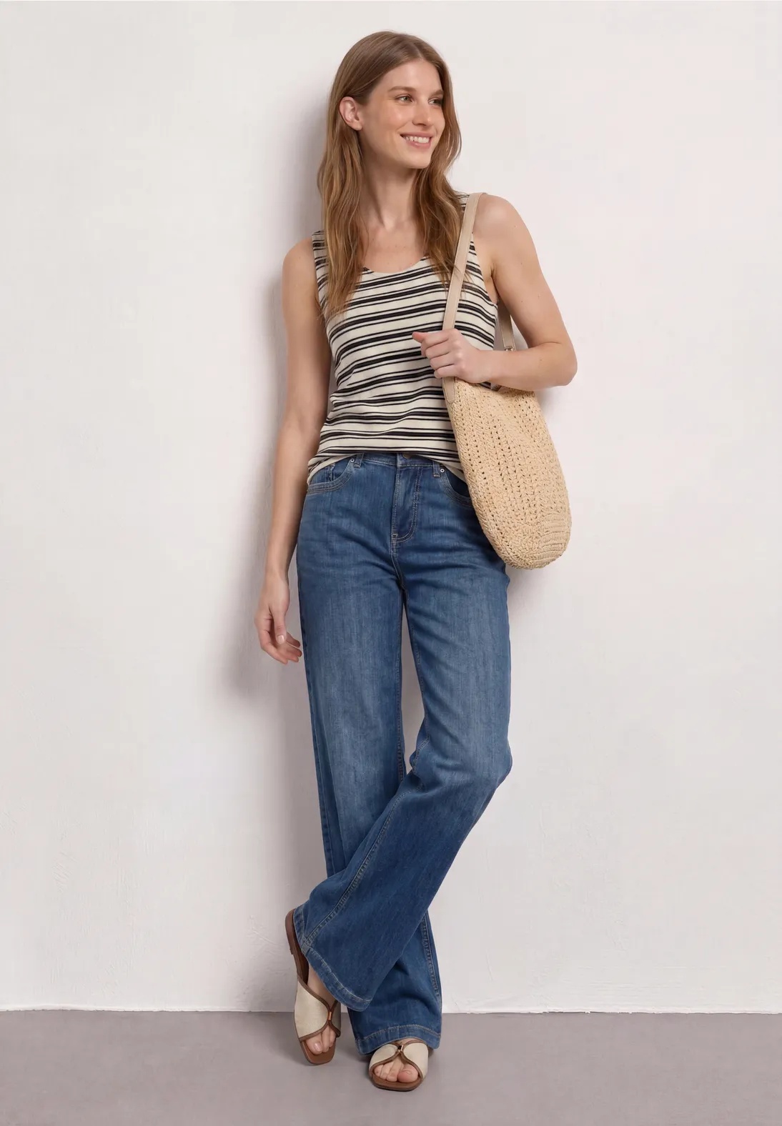 Knit Look Stripe Top - Black - Street One - 4